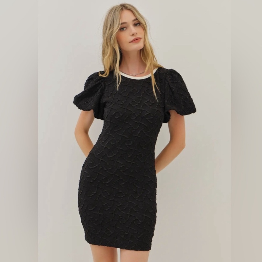 921. The Coquette Class Bodycon Texture Dress - Picture 3 of 4